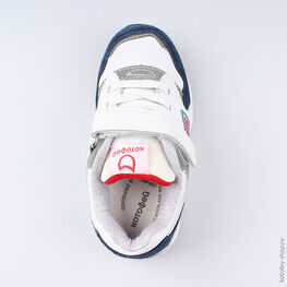 344224-71 Кроссовки на липучках для мальчики бел-син фото №4