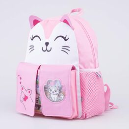 02810355-40 Детский рюкзак с патчем Кошечка для девочки розовый,белый фото №2