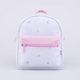 02811292-40 Детский кожаный рюкзак Кошечки для девочки белый