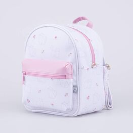 02811292-40 Детский кожаный рюкзак Кошечки для девочки белый фото №2