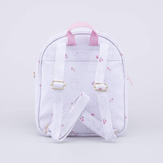 02811292-40 Детский кожаный рюкзак Кошечки для девочки белый фото №3