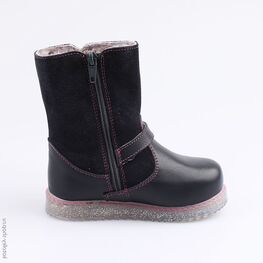 362095-52 Полусапожки для девочки для девочки темно-синий фото №2