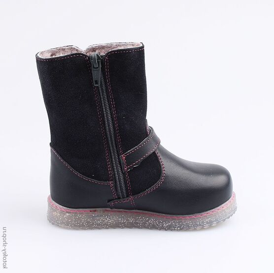 362095-52 Полусапожки для девочки для девочки темно-синий фото №2