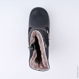 362095-52 Полусапожки для девочки для девочки темно-синий фото №4