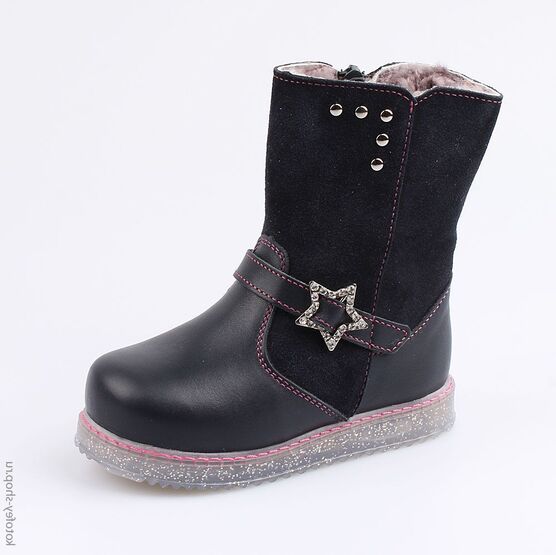 362095-52 Полусапожки для девочки для девочки темно-синий