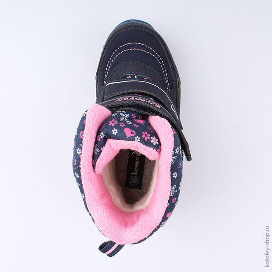 454982-42 Мембранные ботинки с LED-подсветкой для девочки син-фук фото №4