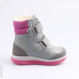 352205-43 Сапожки для девочки сер-роз фото №2