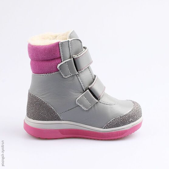 352205-43 Сапожки для девочки сер-роз фото №2