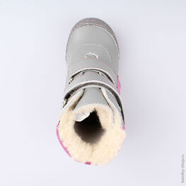 352205-43 Сапожки для девочки сер-роз фото №4