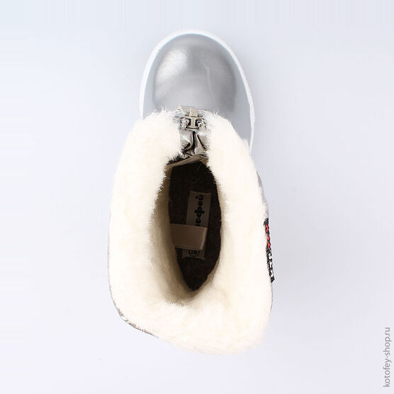 464915-44 Мембранные сапожки для девочки серый фото №4