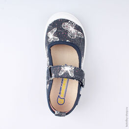 331108-12 Кеды из хлопка для девочки для девочки светло-синий фото №4