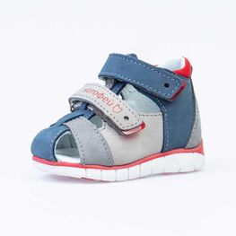 022117-22 Туфли летние для мальчики сер-син-кра