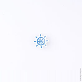 03014002-40 Украшение для обуви Штурвал синий для мальчики голубой