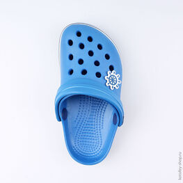 03014002-40 Украшение для обуви Штурвал синий для мальчики голубой фото №2