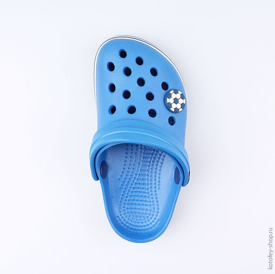 03014003-40 Украшение для обуви Мяч футбольный синий для мальчики синий фото №2