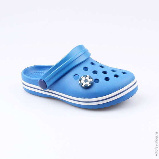 03014003-40 Украшение для обуви Мяч футбольный синий для мальчики синий фото №3