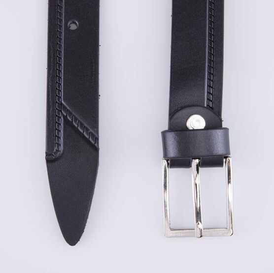 03704001-20 Ремень кожаный для мальчики черный фото №3