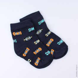 07742263-23 Носки детские Машинки темно-синий для мальчики темно-синий