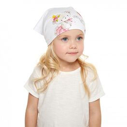 07811039-17 Косынка для девочки белый Мишка для девочки белый