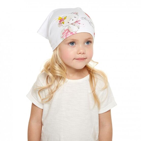 07811039-17 Косынка для девочки белый Мишка для девочки белый