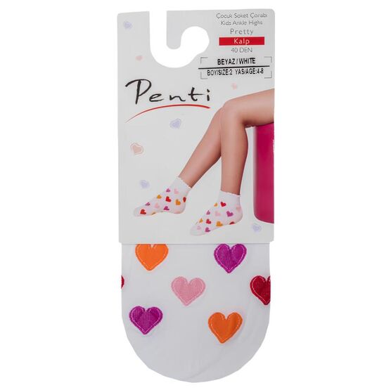 07842186-40 Носки капроновые Сердечки белый для девочки белый фото №2