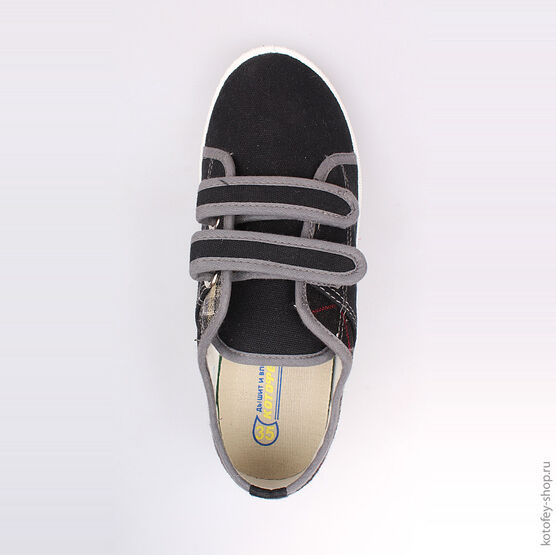 741022-14 Кеды для мальчики чер-сер фото №4
