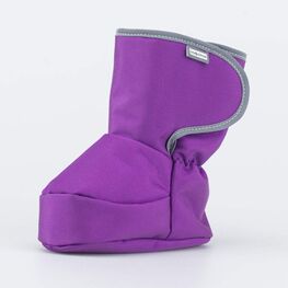 001117-41 Теплые меховые пинетки на липучке для девочки фиолетовый