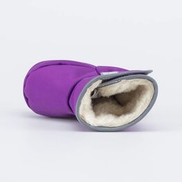 001117-41 Теплые меховые пинетки на липучке для девочки фиолетовый фото №4