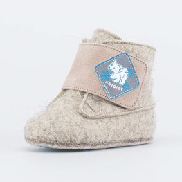 007011-46 Войлочные пинетки Мишка для мальчики бежевый