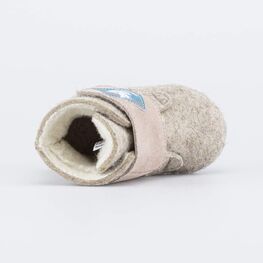 007011-46 Войлочные пинетки Мишка для мальчики бежевый фото №4