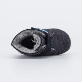 007013-46 Войлочные пинетки для мальчика Котик для мальчики т.серый фото №4