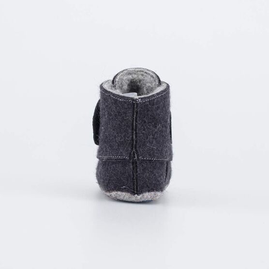 007013-46 Войлочные пинетки для мальчика Котик для мальчики т.серый фото №5