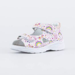 122214-22 Сандалии для девочки кожаные для девочки белый