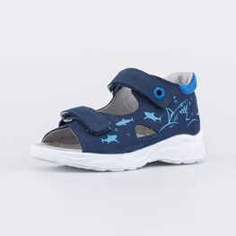 322173-22 Кожаные сандалии для мальчика Акула для мальчики синий
