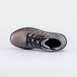 452129-31 Кожаные ботинки на весну/осень для девочки бронзовый фото №4