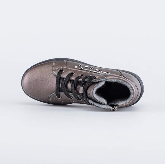 452129-31 Кожаные ботинки на весну/осень для девочки бронзовый фото №4