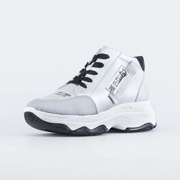 752214-21 Ботинки из натуральной кожи для девочки серебристый