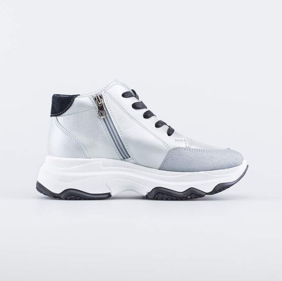 752214-21 Ботинки из натуральной кожи для девочки серебристый фото №2