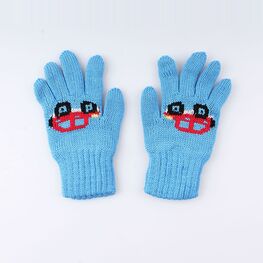 07722134-40 Перчатки детские двухслойные голубые для мальчики голубой фото №2