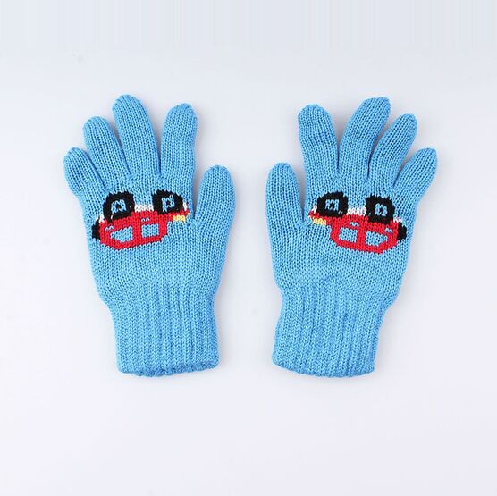 07722134-40 Перчатки детские двухслойные голубые для мальчики голубой фото №2