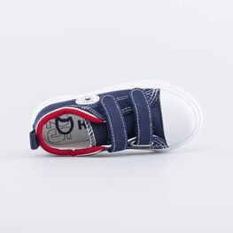 331226-12 Хлопковые кеды на липучках для мальчики синий фото №4