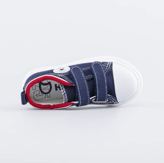331226-12 Хлопковые кеды на липучках для мальчики синий фото №4