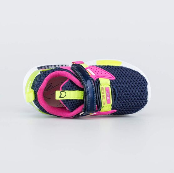 344386-11 Кроссовки для девочки син-фук-жел фото №4