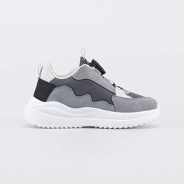 644517-14 Серые кроссовки с системой быстрой шнуровки для мальчики серый фото №2