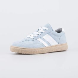 732407-21 Велюровые полуботинки-кеды для девочки голубой