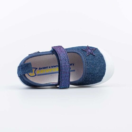 331184-12 Кеды из джинсовой ткани для девочки светло-синий фото №4