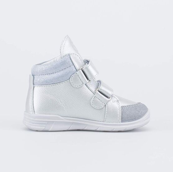 352404-22 Кожаные ботинки Три Кота для девочки серебристый фото №2