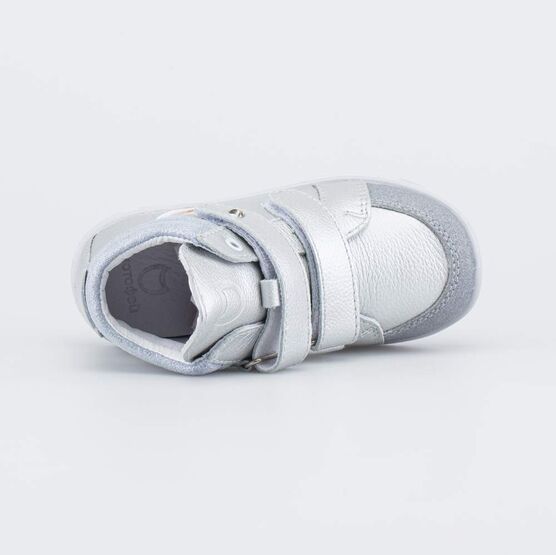 352404-22 Кожаные ботинки Три Кота для девочки серебристый фото №4