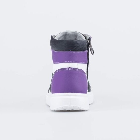 552339-21 Ботинки-кеды для мальчики черный + фиолетовый фото №5