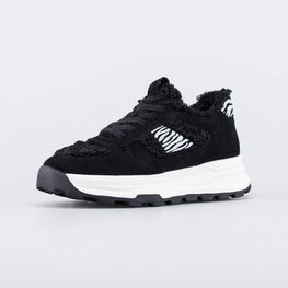 744288-42 Зимние меховые ботинки Анимализм для девочки черный